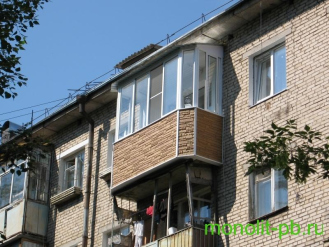 Балкон «под ключ» с увеличением по плите со скошенными углами («Евробалкон») на ул. Оружейной, г. Тула.